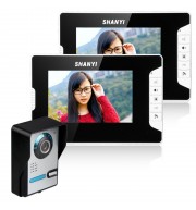 SY813FA12 7 INCHES VIDEO DOOR PHONE DOORBELL INTERCOM KIT 1 CAMERA 2 MONITOR WITH NIGHT VI