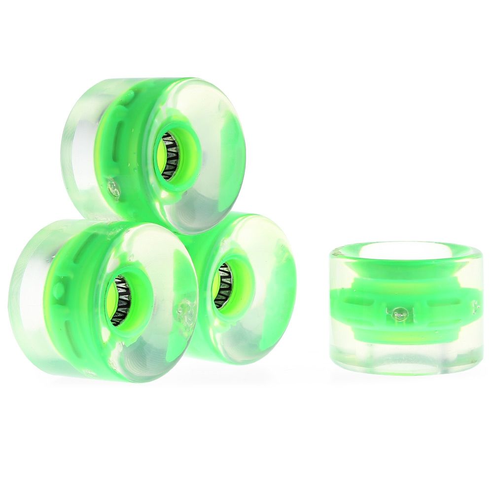 4PCS 60 X 45MM LED TRANSPARENT SKATEBOARD WHEELS (GREEN)