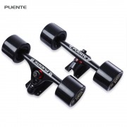 2PCS UNIVERSAL DURABLE MAGNESIUM ALLOY 7 INCH SKATEBOARD TRUCK WITH WHEEL (BLACK)