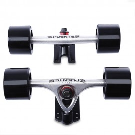 2PCS UNIVERSAL DURABLE MAGNESIUM ALLOY 7 INCH SKATEBOARD TRUCK WITH WHEEL (SILVER WHITE)