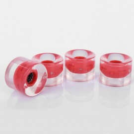 4PCS 60 X 45MM PU LED TRANSPARENT SKATEBOARDING WHEELS (RED)