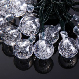 CHRISTMAS TREE DECORS 6M 30 LED SOLAR STRING LIGHT BUBBLE SHAPE LAMP XMAS TREE ORNAMENT (C