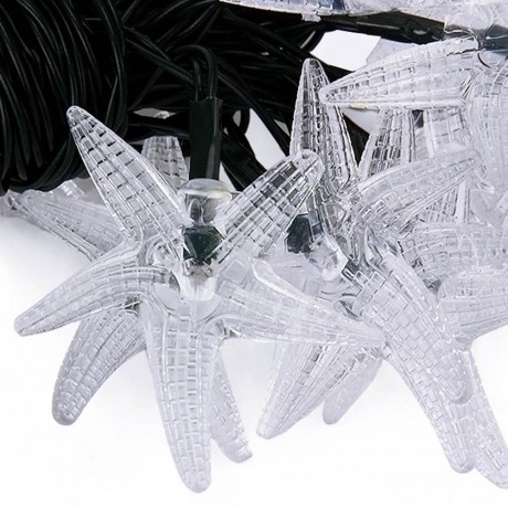 HX 30 STARFISH SHAPE SOLAR LED DECORATIVE LAMPS STRING LIGHT FOR CHRISTMAS FESTIVAL (BLUE)