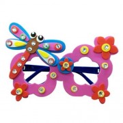CHILDREN CARTOON STEREOSCOPIC GLASSES HANDMADE STICKUP EDUCATIONAL TOY (ROSE RED)