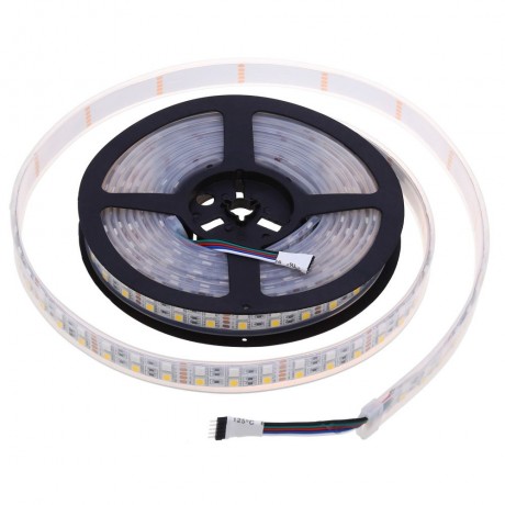 5M DOUBLE ROW 5050 SMD 600 RGB WHITE STRIP LIGHT WATERPROOF LED FLEXIBLE LAMP (BLACK, 12V 