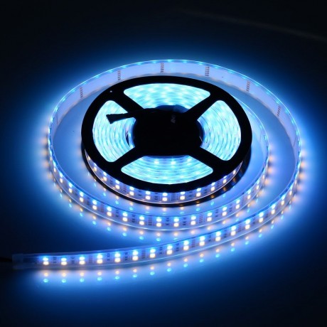 5M DOUBLE ROW 5050 SMD 600 RGB WHITE STRIP LIGHT WATERPROOF LED FLEXIBLE LAMP (BLACK, 12V 