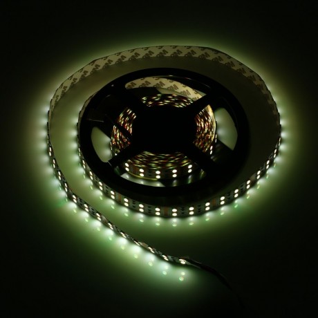 5M DOUBLE ROW 5050 SMD 600 RGB WHITE STRIP LIGHT WATERPROOF LED FLEXIBLE LAMP (BLACK, 24V 