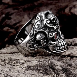 R192 316L STAINLESS STEEL NEW DESIGN FINGER RING FOR MAN (SILVER GRAY, SIZE 8/9/10/11)