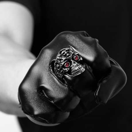 R192 316L STAINLESS STEEL NEW DESIGN FINGER RING FOR MAN (SILVER GRAY, SIZE 8/9/10/11)