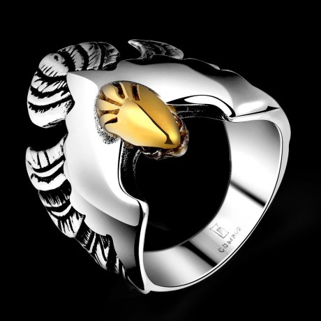 R165 STYLISH WHOLESALE VARIOUS STYLES 316L STAINLESS STEEL PUNK RING (SILVER, SIZE 8/9/10/