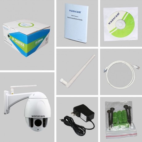 WANSCAM HW0045 WIFI IP CAMERA 2MP 1080P 80M NIGHT VISION TF CARD FOR OUTDOOR USE (WHITE, U