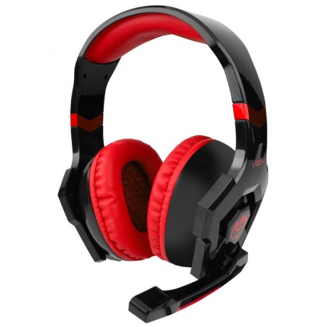 ANTI-NOISE COLORFUL LIGHT STEREO 3PCS 3.5MM USB PLUG GAMING HEADPHONES HEADSET (RED)