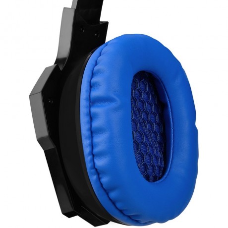 ANTI-NOISE COLORFUL LIGHT STEREO 3PCS 3.5MM USB PLUG GAMING HEADPHONES HEADSET (BLUE)
