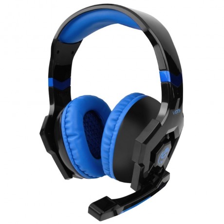 ANTI-NOISE COLORFUL LIGHT STEREO 3PCS 3.5MM USB PLUG GAMING HEADPHONES HEADSET (BLUE)