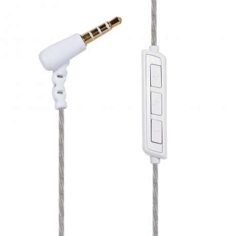 QT100 IN-EAR STEREO 3.5MM HIFI SPORT EARPHONE WITH MIC VOLUME CONTROL (WHITE)