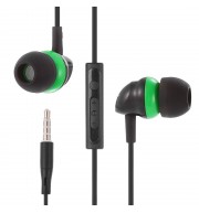 SE371 UNIVERSAL 3.5MM PLUG EARPHONES STEREO MUSIC HEADPHONES (BLACK AND GREEN)