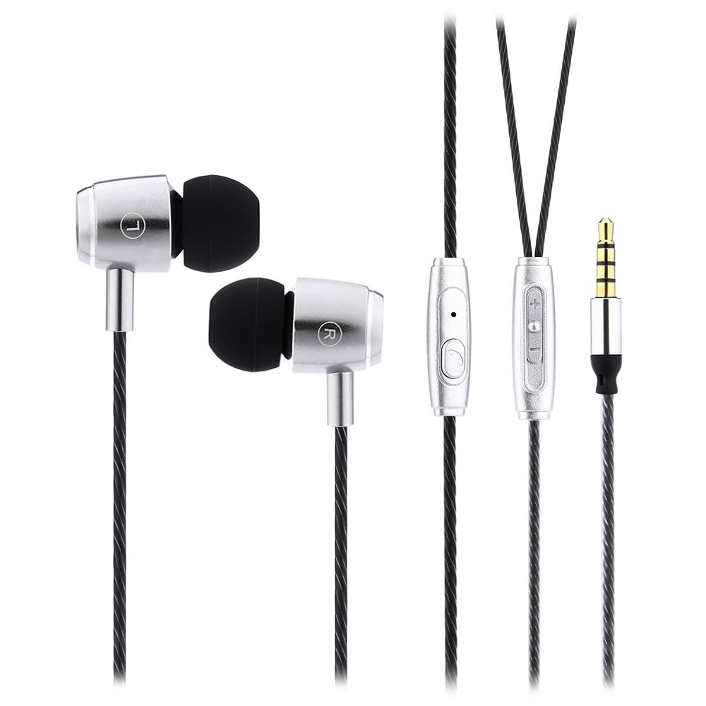 A8 IN-EAR SPORTS HEADSET VOICE CONTROL HEADPHONE EARPHONE STEREO MUSIC (SILVER GRAY)