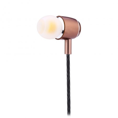 A8 IN-EAR SPORTS HEADSET VOICE CONTROL HEADPHONE EARPHONE STEREO MUSIC (COPPER COLOR)