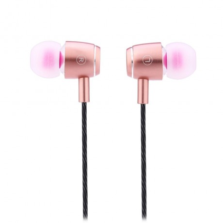 A8 IN-EAR SPORTS HEADSET VOICE CONTROL HEADPHONE EARPHONE STEREO MUSIC (LIGHT PINK)