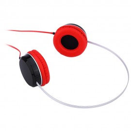 A50 MUSIC HEADPHONE EARPHONE STEREO MUSIC 3.5MM AUX LIGHT WEIGHT (RED)