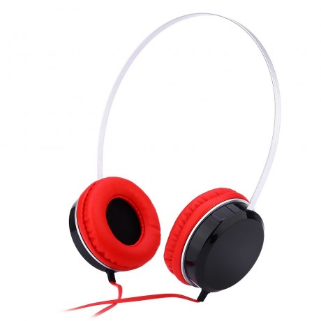 A50 MUSIC HEADPHONE EARPHONE STEREO MUSIC 3.5MM AUX LIGHT WEIGHT (RED)