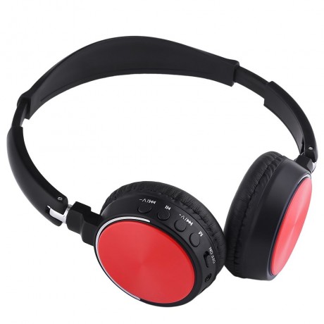 BT - 815 WIRELESS STEREO BLUETOOTH V4.0 EDR HEADPHONE WITH FM RADIO TF CARD SLOT (RED)