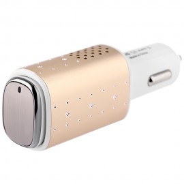 Q18 BLUETOOTH V4.1 WIRELESS BUSINESS SPORT EARPHONES HEADPHONES WITH CAR CHARGER (CHAMPAGN