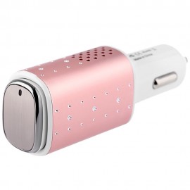 Q18 BLUETOOTH V4.1 WIRELESS BUSINESS SPORT EARPHONES HEADPHONES WITH CAR CHARGER (PINK)