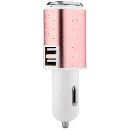 Q18 BLUETOOTH V4.1 WIRELESS BUSINESS SPORT EARPHONES HEADPHONES WITH CAR CHARGER (PINK)