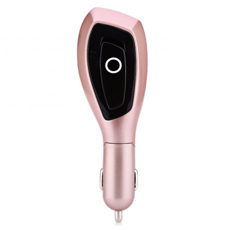 BT001 CAR CHARGER BUSINESS BLUETOOTH V4.1 EARPHONES HEADPHONES WITH AIR CLEANER (ROSE GOLD