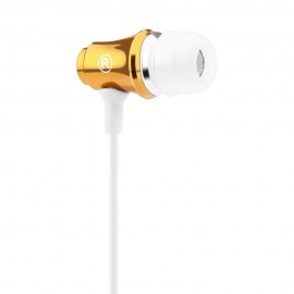 3.5MM PLUG SUPER BASS MUSIC IN-EAR STEREO DRIVE-BY-WIRE EARPHONES HEADPHONES (GOLDEN)