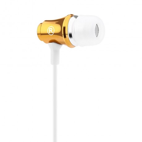 3.5MM PLUG SUPER BASS MUSIC IN-EAR STEREO DRIVE-BY-WIRE EARPHONES HEADPHONES (GOLDEN)