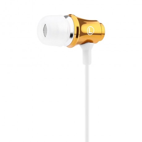 3.5MM PLUG SUPER BASS MUSIC IN-EAR STEREO DRIVE-BY-WIRE EARPHONES HEADPHONES (GOLDEN)