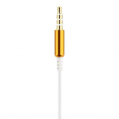 3.5MM PLUG SUPER BASS MUSIC IN-EAR STEREO DRIVE-BY-WIRE EARPHONES HEADPHONES (GOLDEN)
