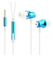 3.5MM PLUG SUPER BASS MUSIC IN-EAR STEREO DRIVE-BY-WIRE EARPHONES HEADPHONES (BLUE)