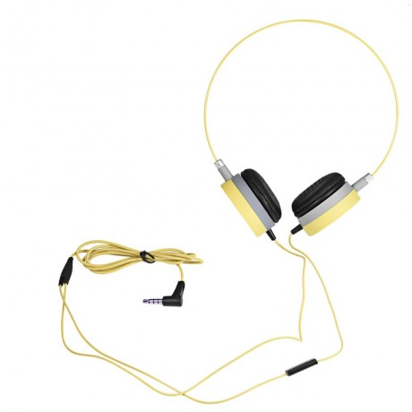 W3 COLORFUL DESIGN WIRED 3.5MM HEADPHONES (YELLOW)