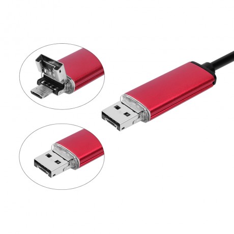 AN99 8MM 2-IN-1 USB MICRO CONNECTOR WATERPROOF 6 LEDS ENDOSCOPE BORESCOPE INSPECTION WIRE 
