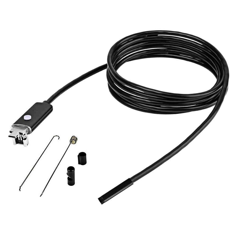 AN99 7MM 2-IN-1 USB MICRO CONNECTOR WATERPROOF 6 LEDS ENDOSCOPE BORESCOPE INSPECTION WIRE 