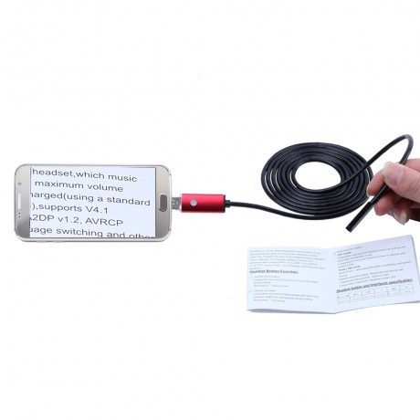 AN99 7MM 2-IN-1 USB MICRO CONNECTOR WATERPROOF 6 LEDS ENDOSCOPE BORESCOPE INSPECTION WIRE 