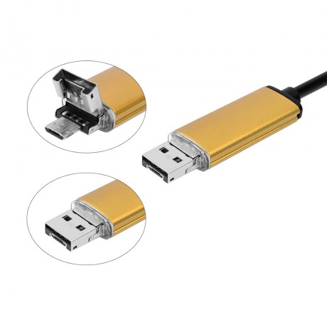 AN99 7MM 2-IN-1 USB MICRO CONNECTOR WATERPROOF 6 LEDS ENDOSCOPE BORESCOPE INSPECTION WIRE 