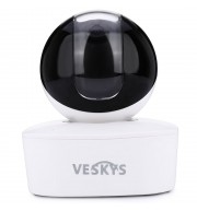 VESKYS 960P PAN TILT 1.3MP WIFI NETWORK IP CAMERA 90 DEGREE FOV NIGHT VISION IR-CUT (WHITE