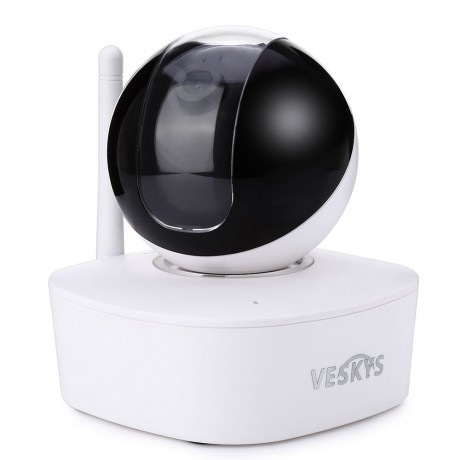 VESKYS 960P PAN TILT 1.3MP WIFI NETWORK IP CAMERA 90 DEGREE FOV NIGHT VISION IR-CUT (WHITE