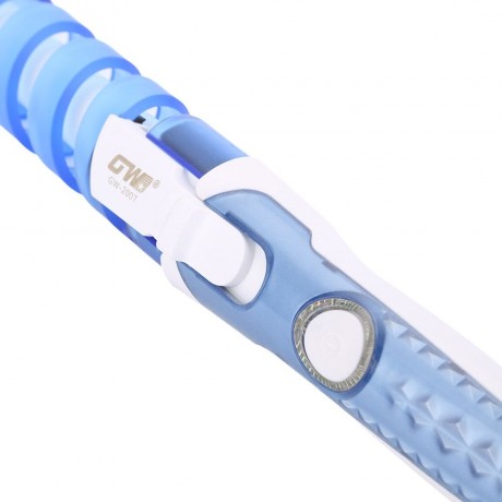 TRAVEL USEFUL SALON SPIRAL CERAMIC CURLING IRON HAIR CURLER (BLUE)