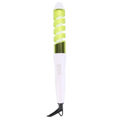 TRAVEL USEFUL SALON SPIRAL CERAMIC CURLING IRON HAIR CURLER (GREEN)