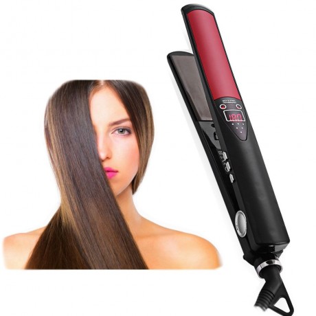 ULTRATHIN HAIR STRAIGHTENER TOURMALINE CERAMIC HEATING PLATE LED DISPLAY NEGATIVE ION CARE
