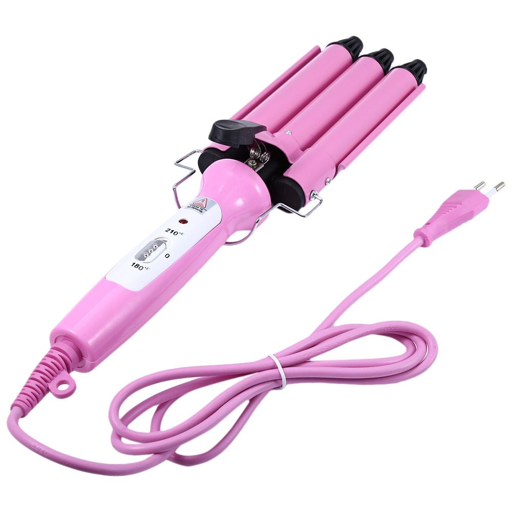 MAGIC HAIR CURLING CERAMIC IRON 3 BARREL CLAMP WAVE CURLER