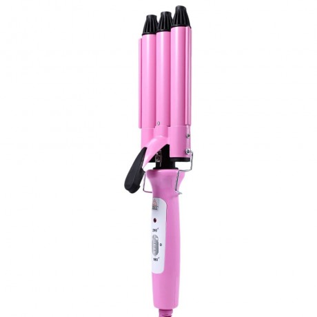 MAGIC HAIR CURLING CERAMIC IRON 3 BARREL CLAMP WAVE CURLER