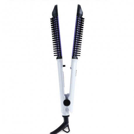 ELECTRIC CERAMIC BRUSH HAIR STRAIGHTENER COMBINE MULTI-FUNCTIONAL STYLING TOOLS (WHITE, EU