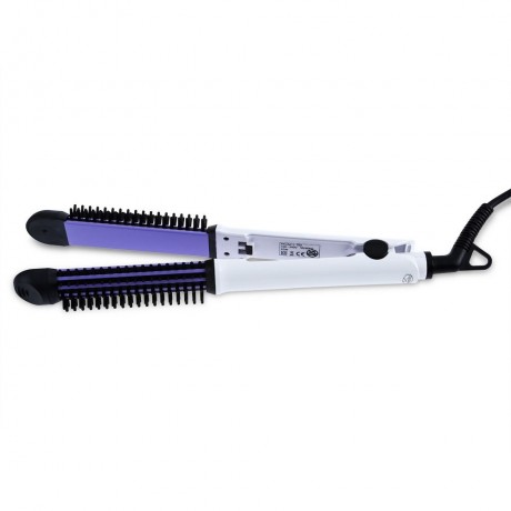 ELECTRIC CERAMIC BRUSH HAIR STRAIGHTENER COMBINE MULTI-FUNCTIONAL STYLING TOOLS (WHITE, EU