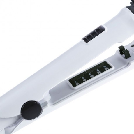 ELECTRIC CERAMIC BRUSH HAIR STRAIGHTENER COMBINE MULTI-FUNCTIONAL STYLING TOOLS (WHITE, EU